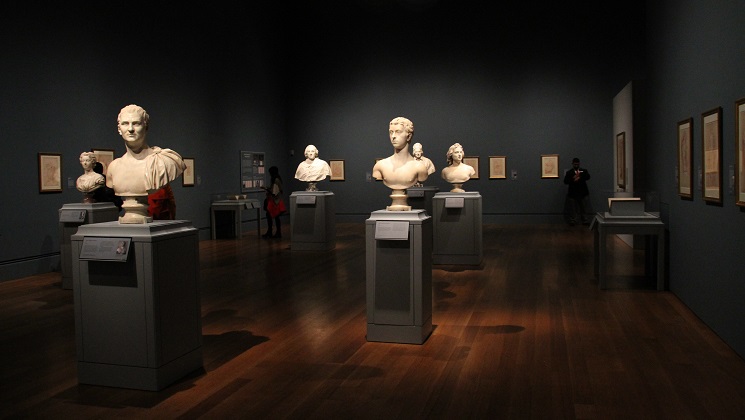 sculptures in gallery